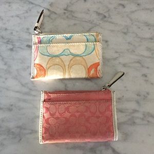 SOLD Two COACH card/coin holder VERY USED